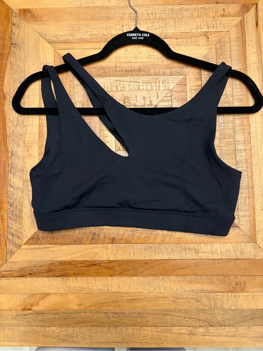 ALO Yoga Black Asymmetric Cutout Sports Bralette